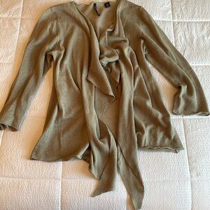 Isda & Co green linen/cotton cardigan XS